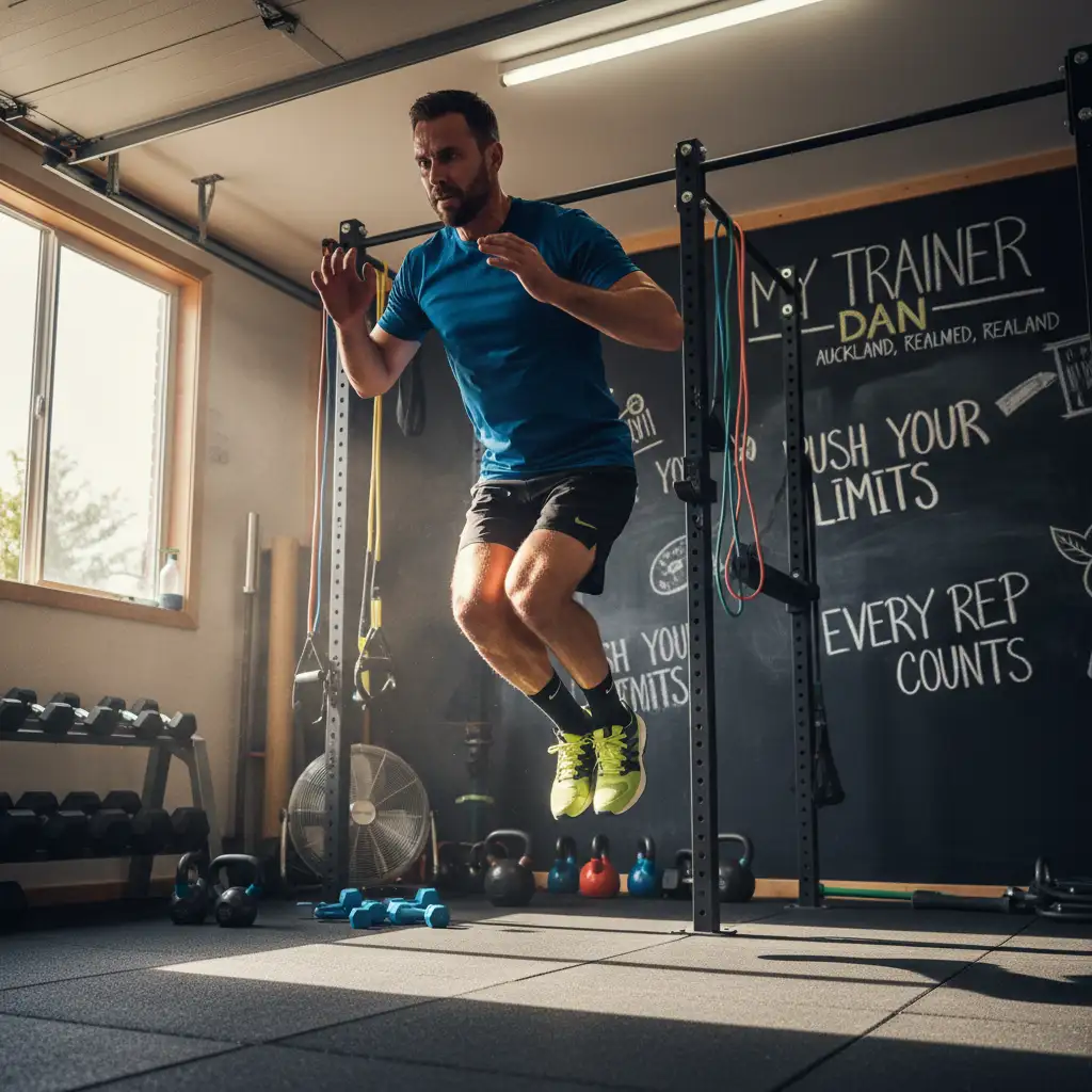 Time-Efficient Home Workouts Auckland - A motivated man in h