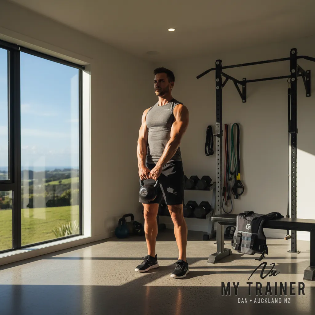 Person exercising with motivation at home