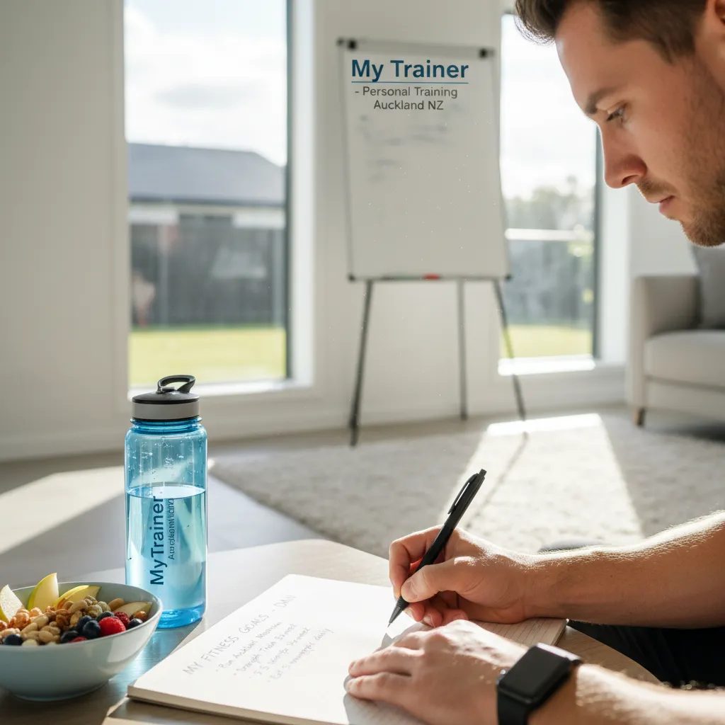 First Steps to Fitness for Beginners - A person writing dow