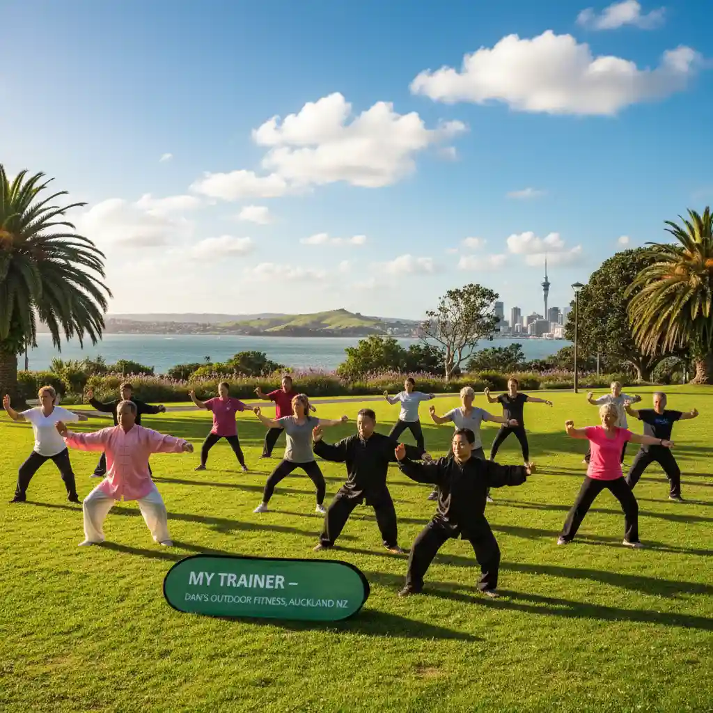 Managing Stress with Gentle Exercise - A diverse group of p