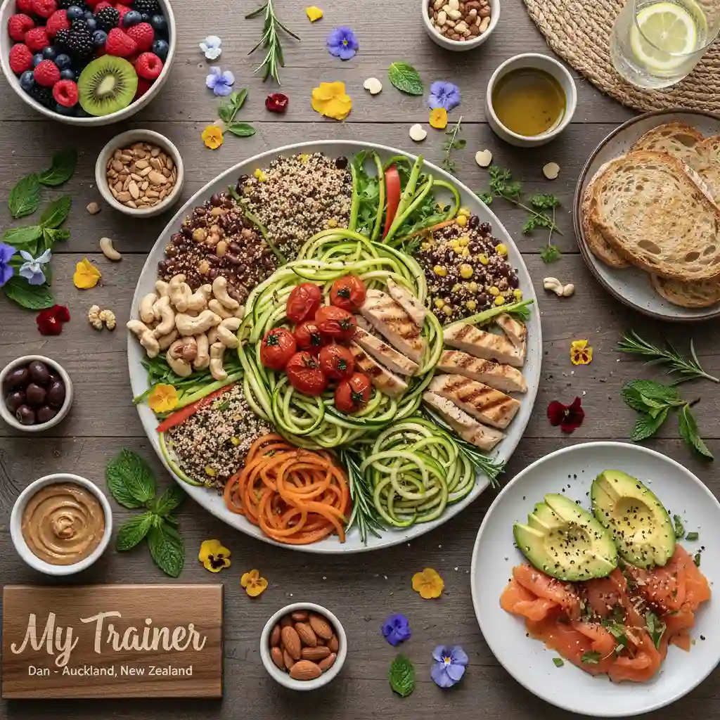 Basic Nutrition for New Exercisers - An overhead shot of