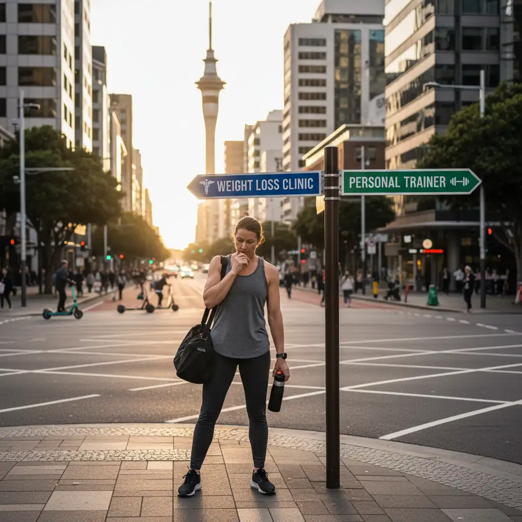 Auckland Weight Loss Clinics vs Trainers - A person standing at
