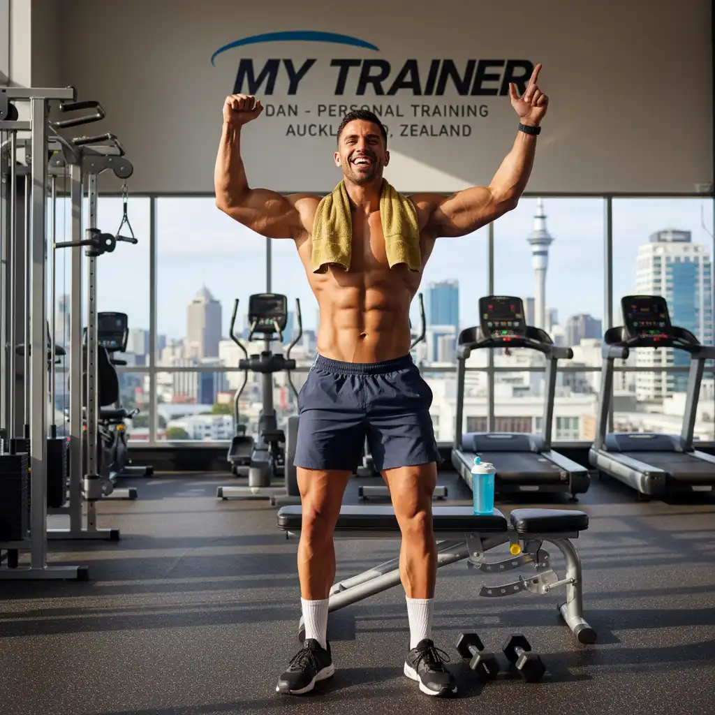 Person achieving fitness goals with personal trainer in Auckland