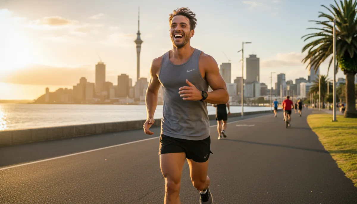 Fit person running outdoors