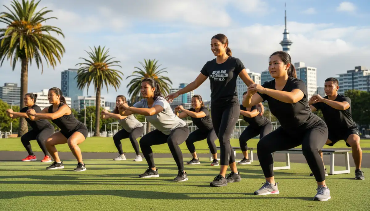 Group practicing safe exercise techniques