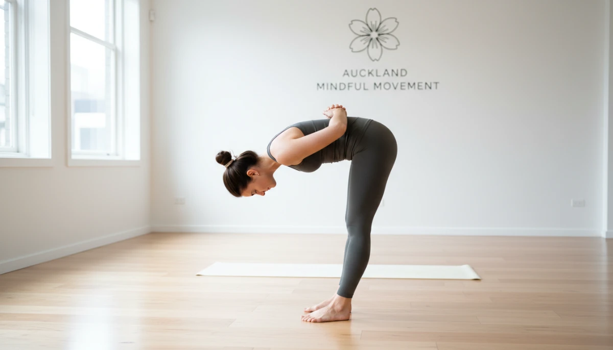 Person performing gentle stretches to improve flexibility and joint health.