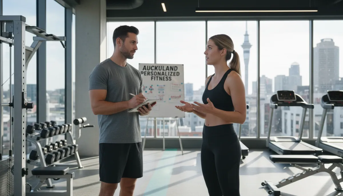 Trainer listening to client's fitness goals