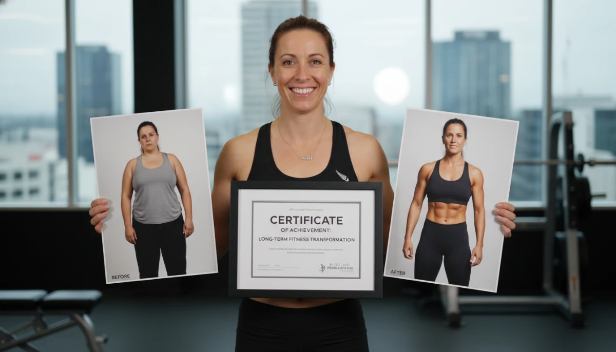 Client showing lasting fitness results