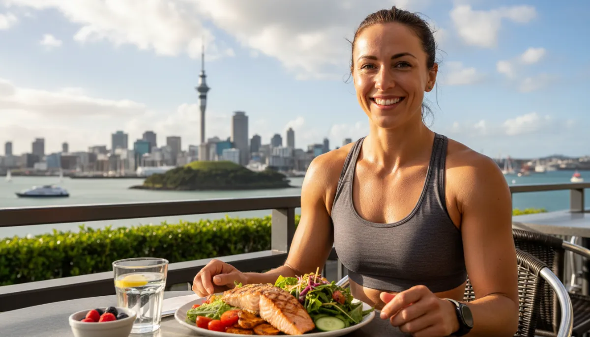 Person enjoying a healthy meal for optimal performance in Auckland