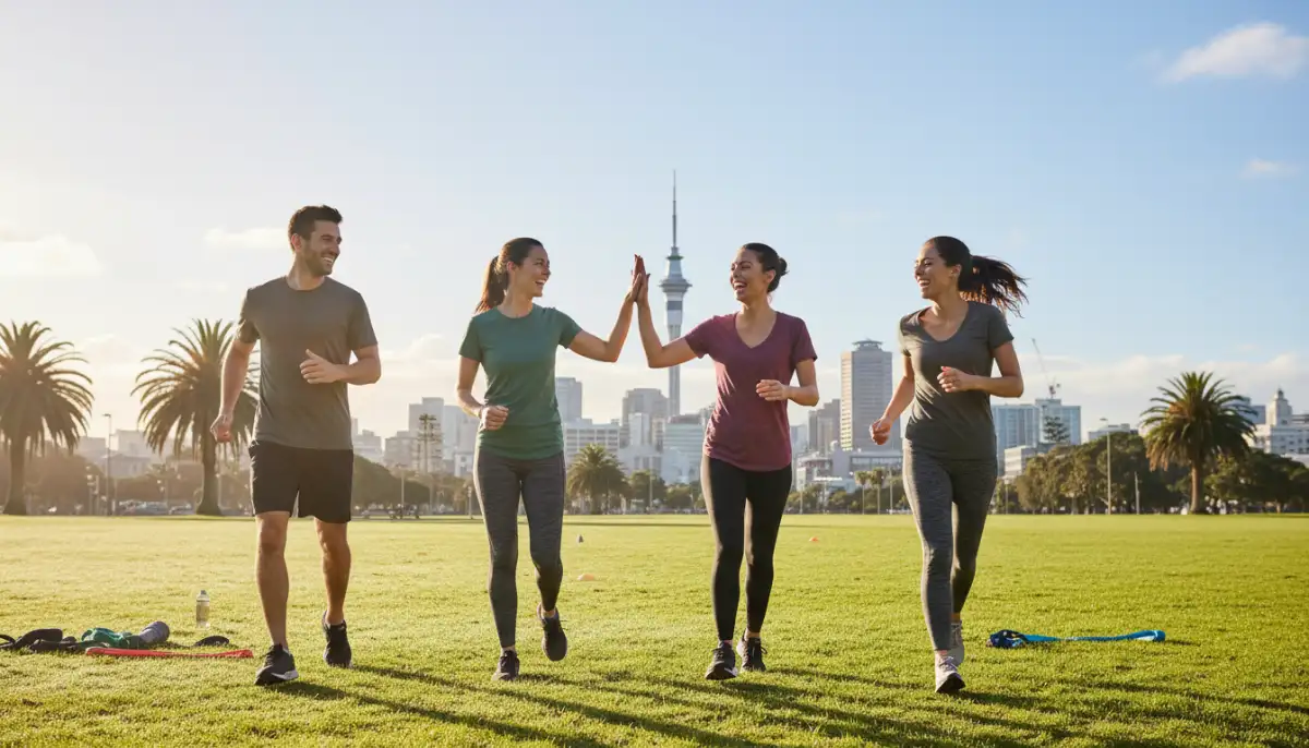 Joining Fitness Groups & Clubs in Auckland - A group of friends l