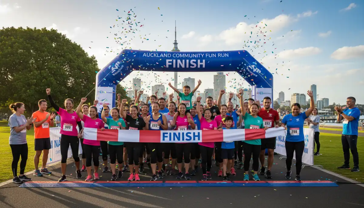 People at community fun run