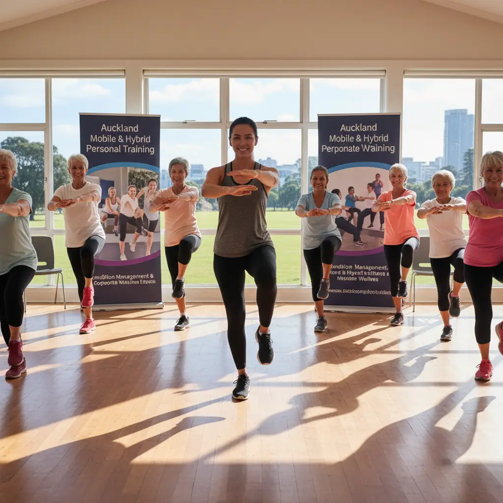 Seniors in Auckland doing balance and coordination exercises