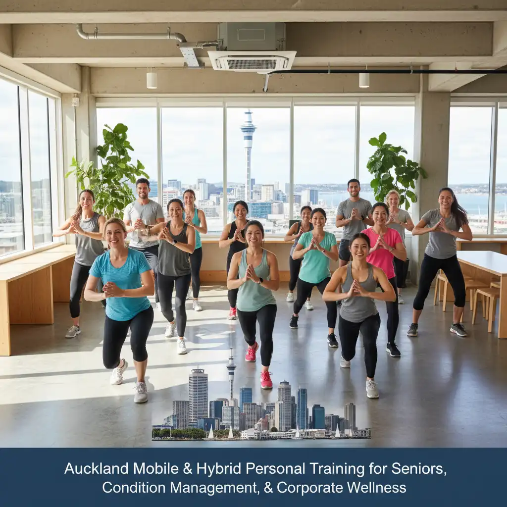 Employees engaging in corporate wellness activities in Auckland