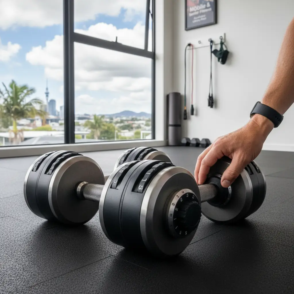 Adjustable dumbbells for compact NZ home gyms
