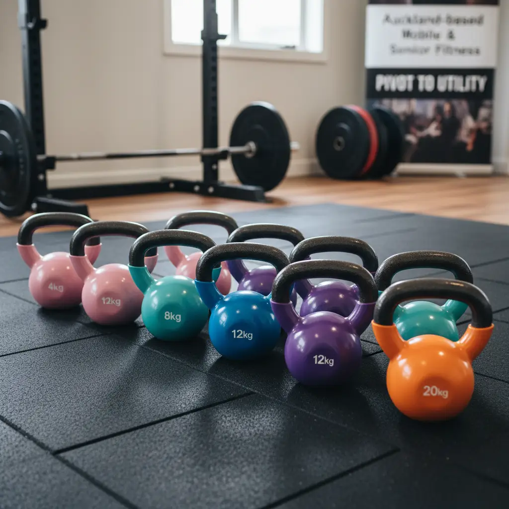 Kettlebells and weight plates for versatile home workouts in Auckland
