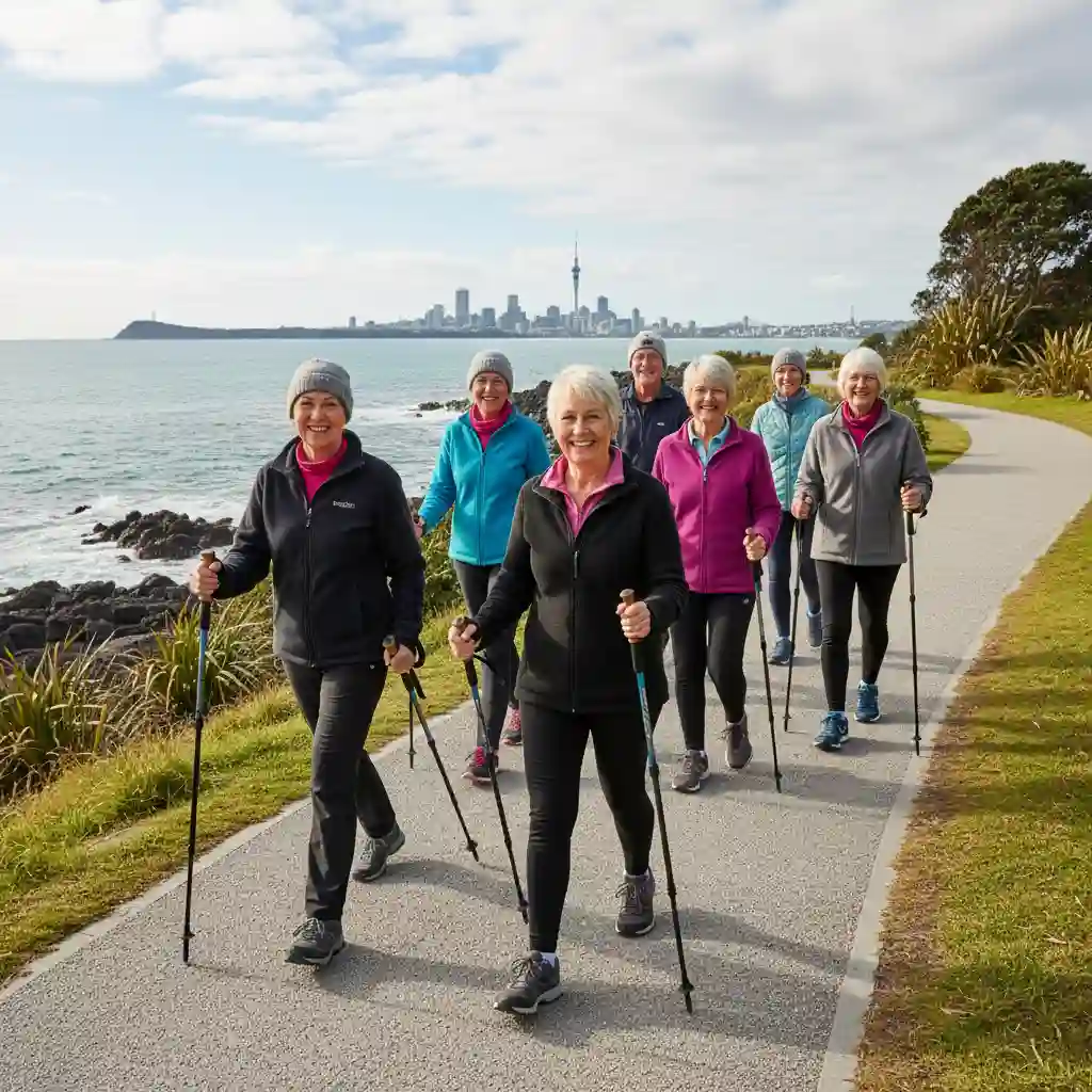 Seniors in NZ enjoying outdoor cardio as part of their full body workout plan