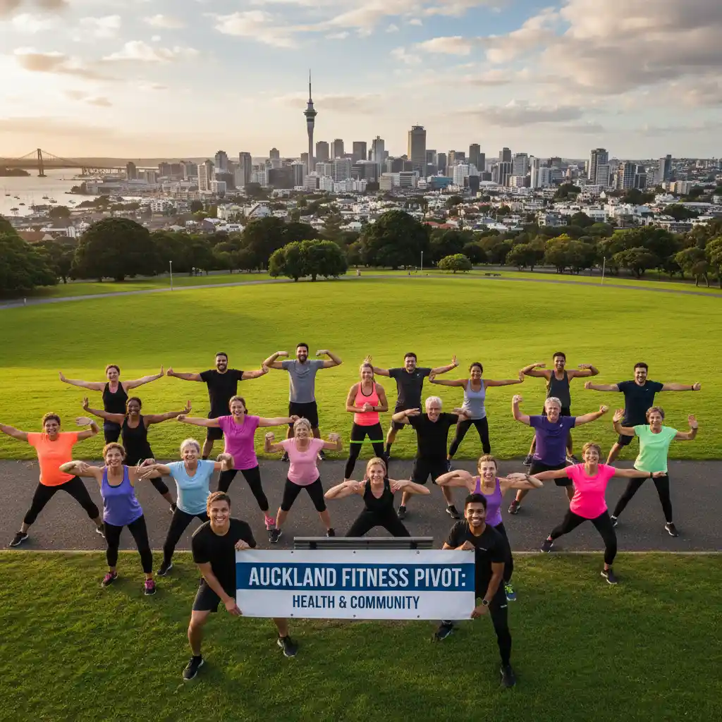 Diverse group enjoying outdoor fitness classes Auckland