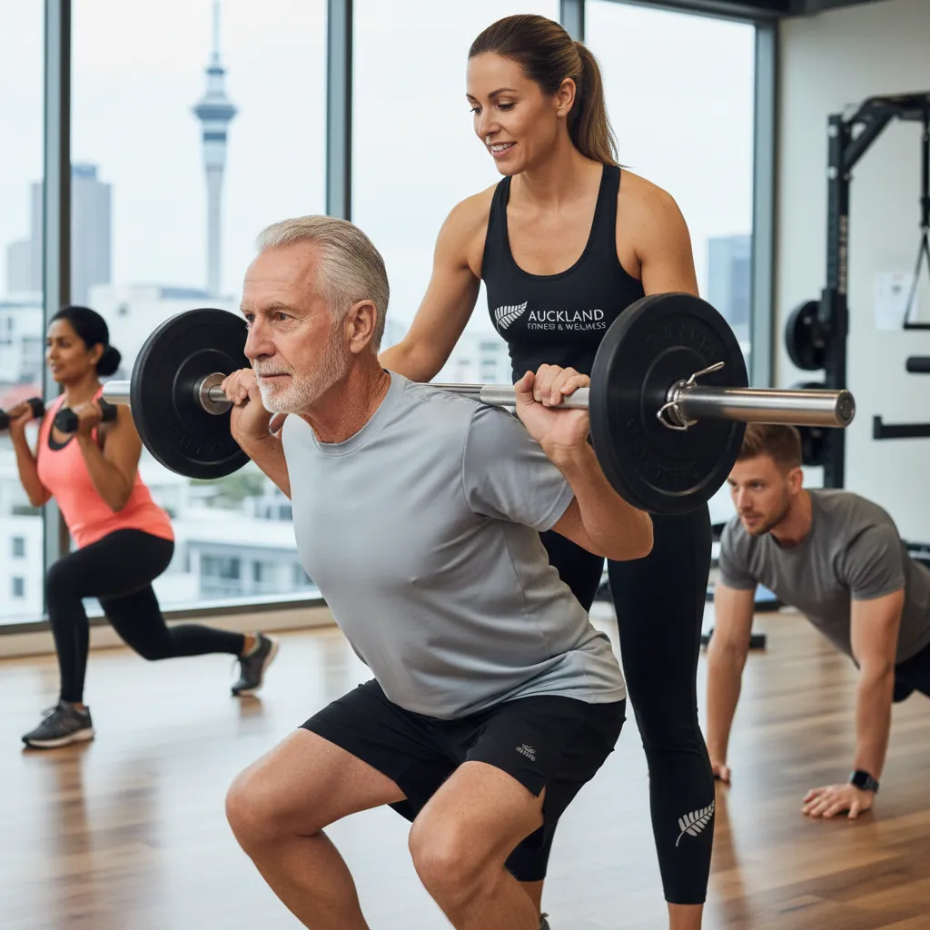 Personal trainer providing individual attention in small group fitness Auckland