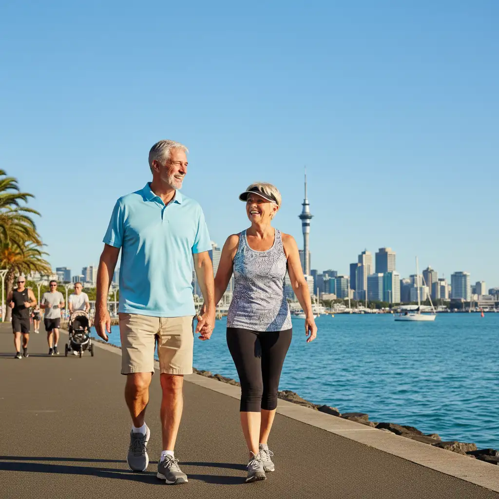 Active seniors enjoying daily life in Auckland