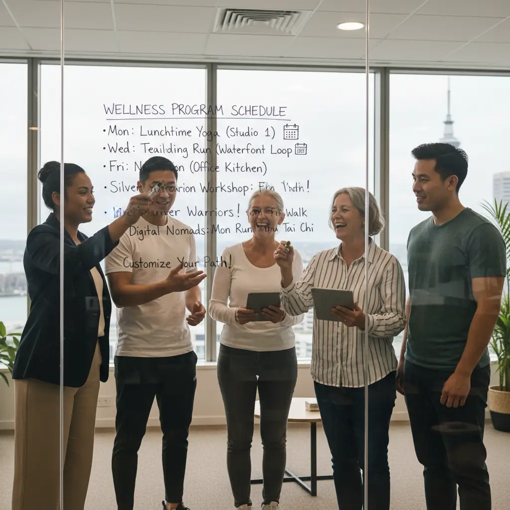 Customized corporate wellness program planning for Auckland team