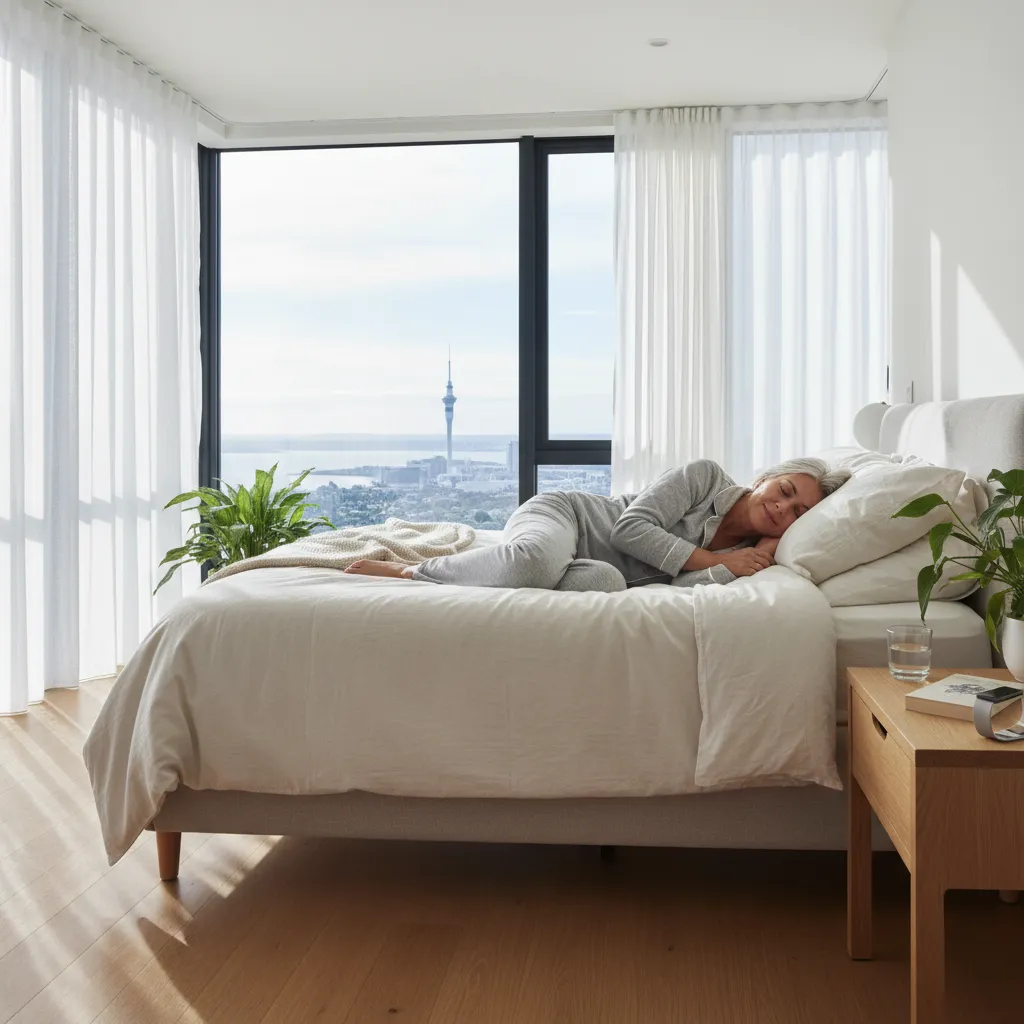 Auckland resident enjoying peaceful, deep sleep