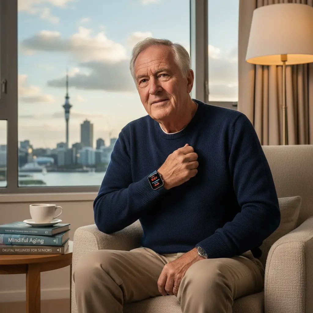 Senior man with Apple Watch SE fall detection