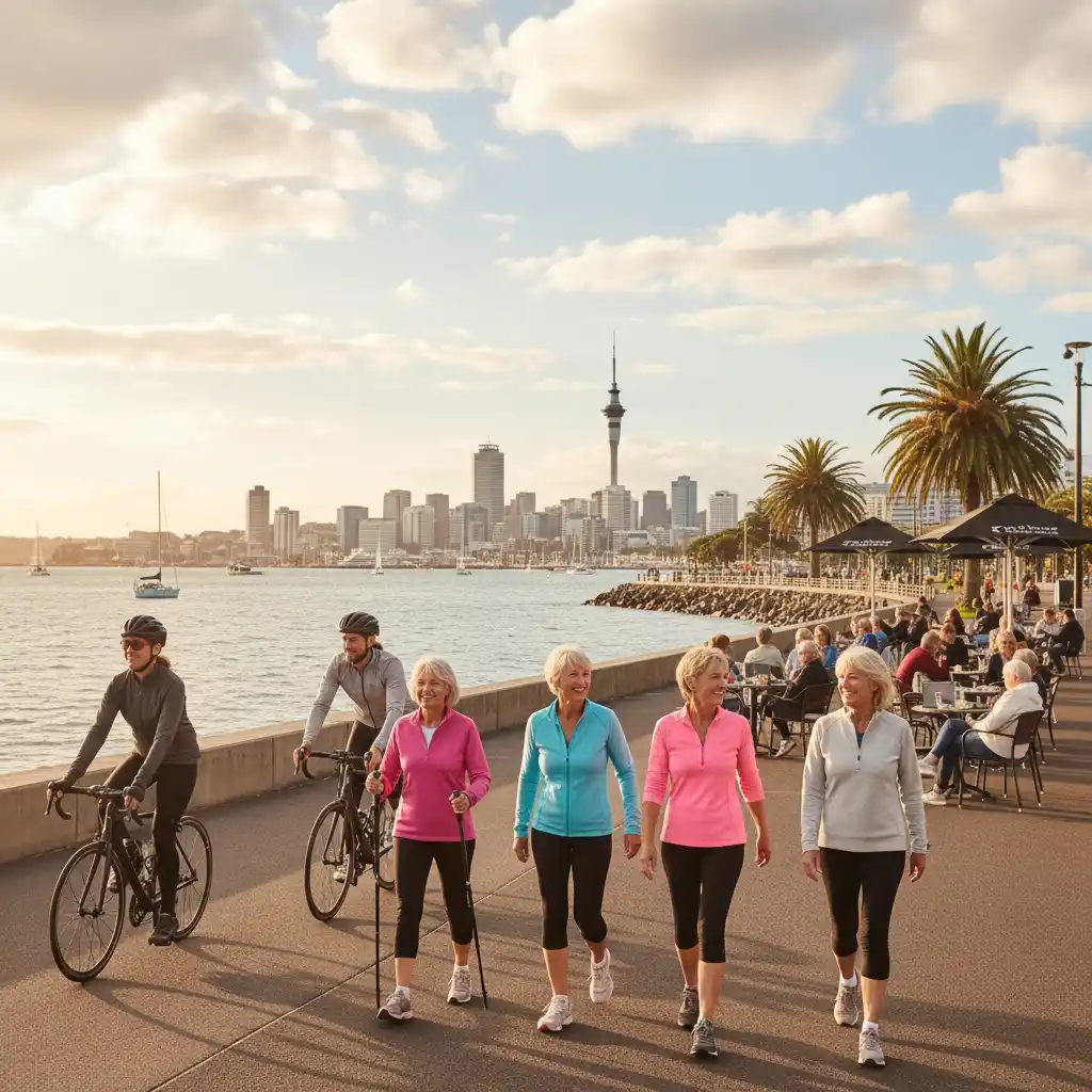 Aucklanders with good posture enjoying life