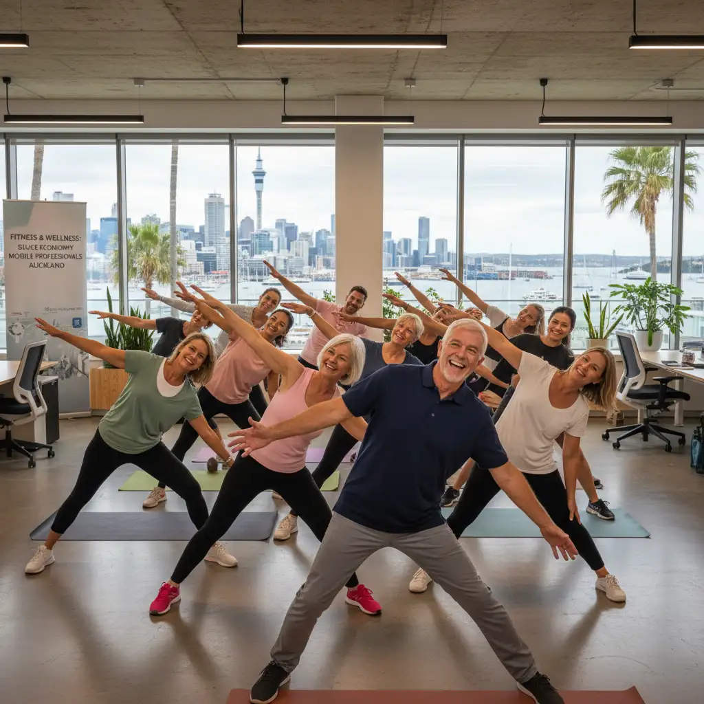 Auckland professionals enjoying 15 minute office workouts