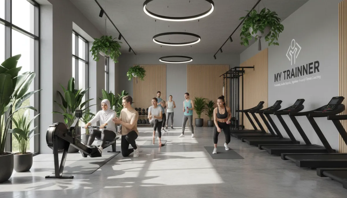 Diverse people of varying fitness levels working out in a clean, modern gym in Central Auckland