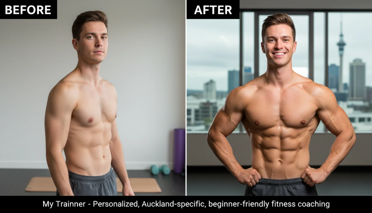 Before and after muscle gain transformation