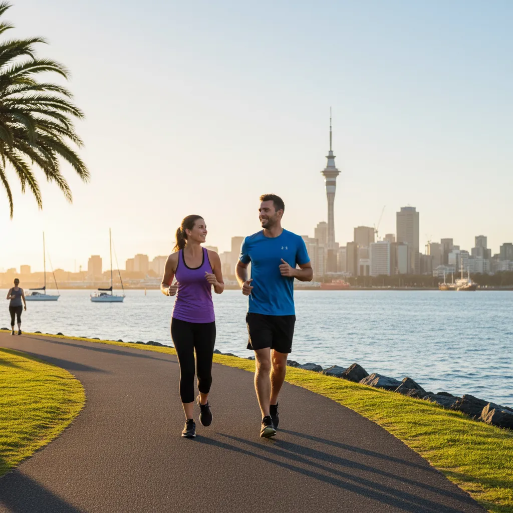 Mobile personal training session on the Auckland waterfront