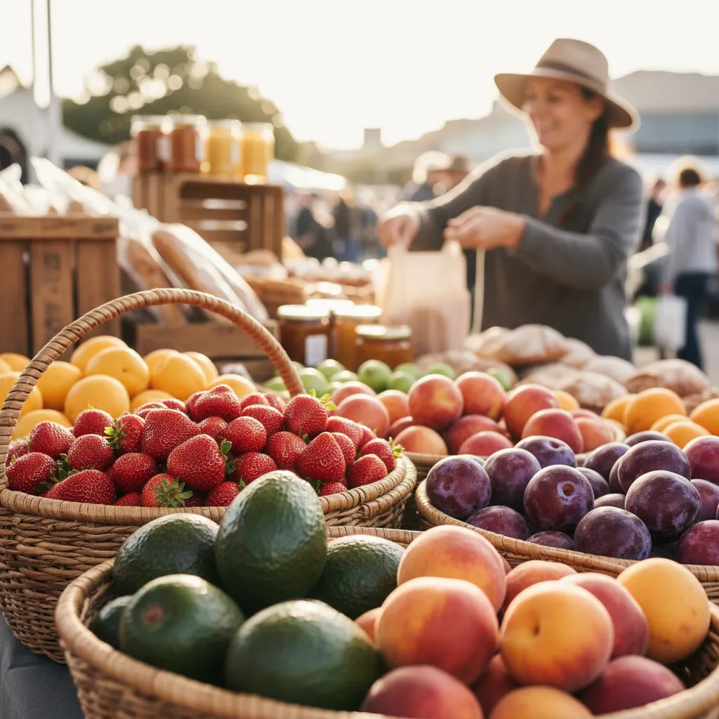Fresh seasonal produce at a New Zealand farmers market